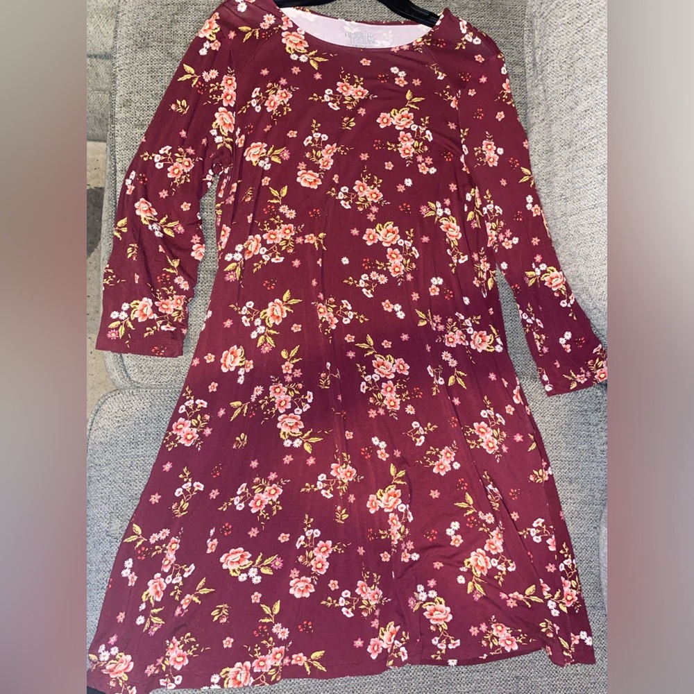 Womens XL 3/4 sleeve knee length fall dress